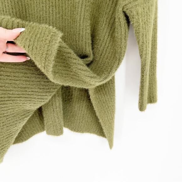MerSea Chalet Cowl Neck Ribbed Sweater OS Green - Picture 5 of 7